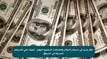 قفز جديد في أسعار الدولار والعملات الأجنبية اليوم.. تعرف على الأسعار الحديثة في السوق